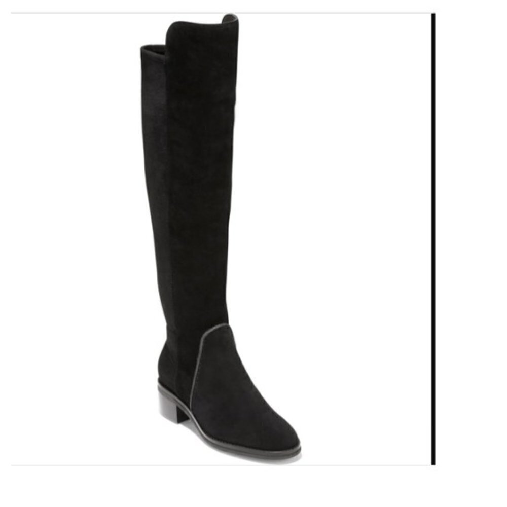 Cole Haan Calgary Water Resistant OTK Boot over the knee black 5 NEW